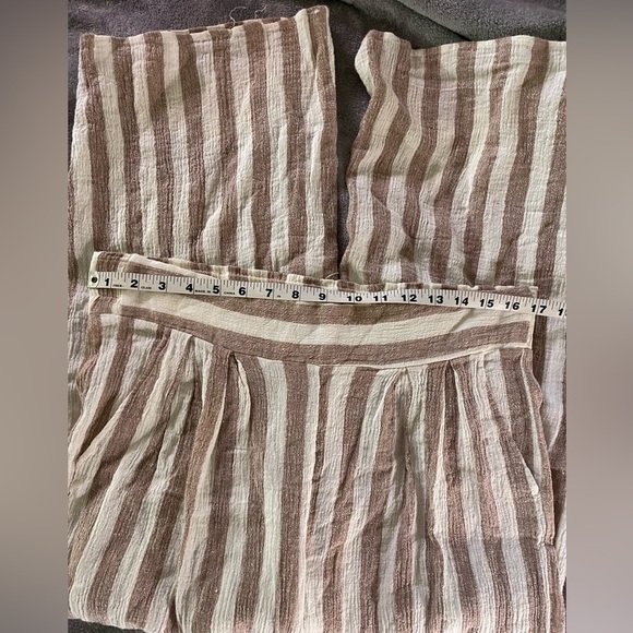 Misa Los Angeles Revolve Striped Tan and White Wide-Leg Pants - Picture 7 of 8